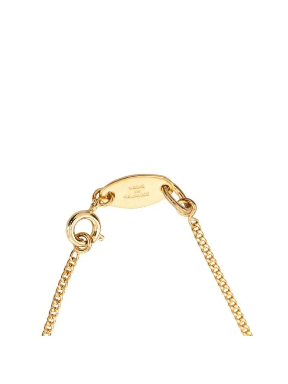 Chanel CC Logo Bracelet Gold Plated Rhinestone